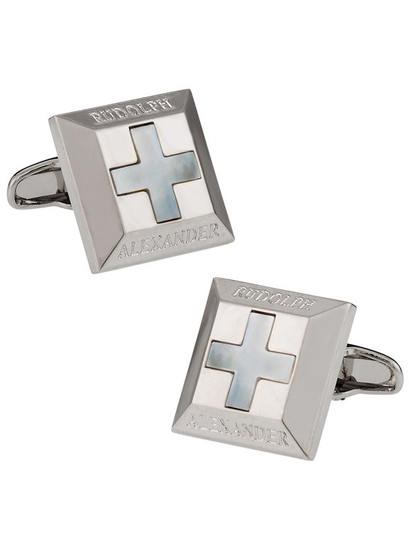 Mother of Pearl Cross RA Cufflinks by Cuff-Daddy