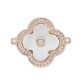 thumbnail image 1 of Mother of Pearl Flower Ring in 925 Sterling Silver with Rose Gold Plating Size 6 by Lavari Jewelers, 1 of 8