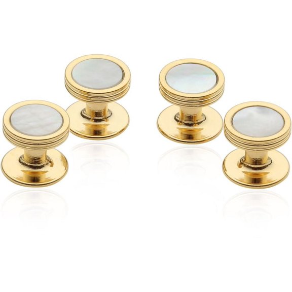 Mother of Pearl Studs in Gold Tone by Cuff-Daddy