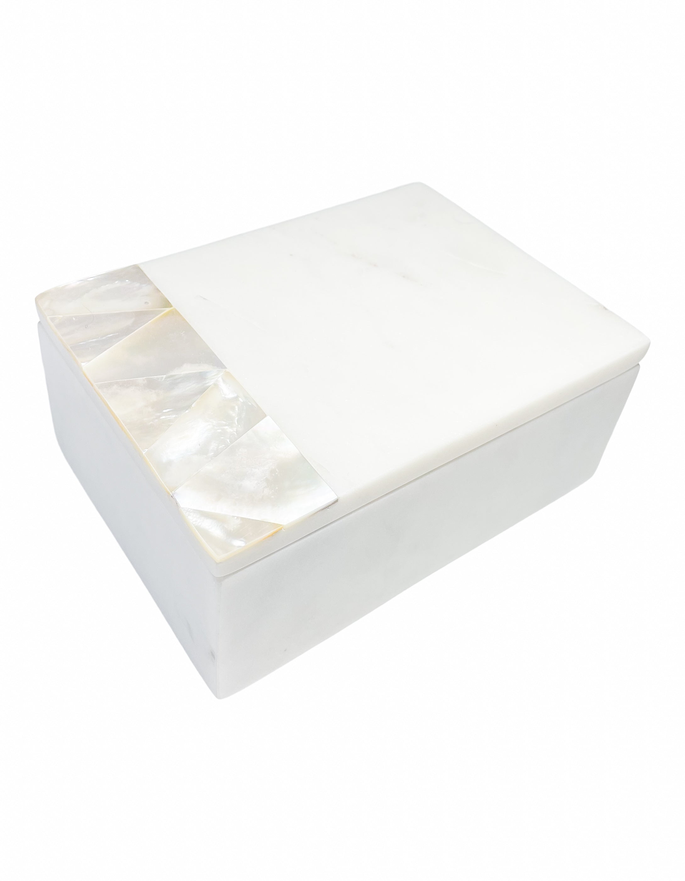 White Marble and Mother of Pearl Decorative Box