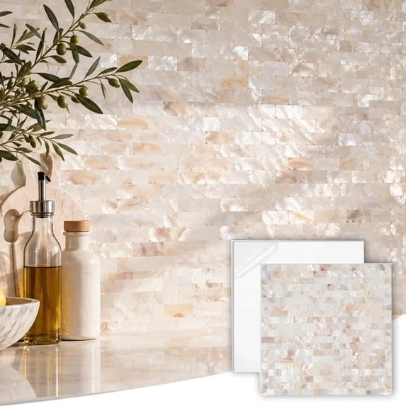Mother of Peel and Stick Shell Backsplash Tile, 6 Sheets - Walmart.com