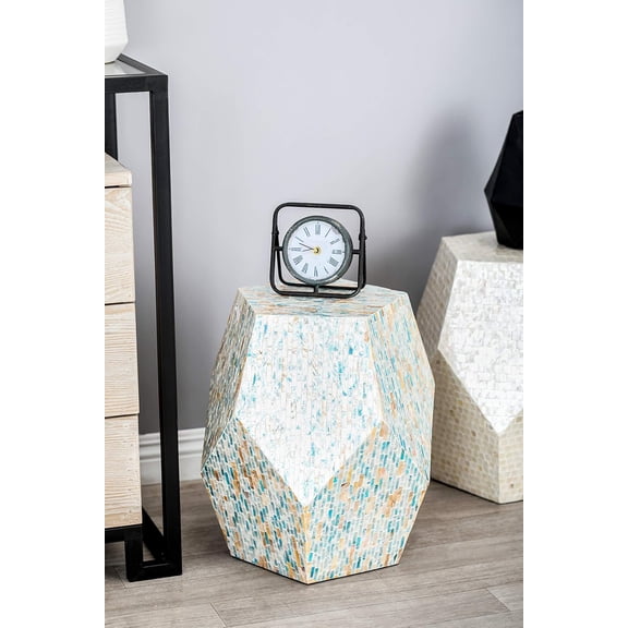 Mother of  Shell Handmade Side End Accent Table End Table, Side Table 16" x 16" x 19", Multi Colored