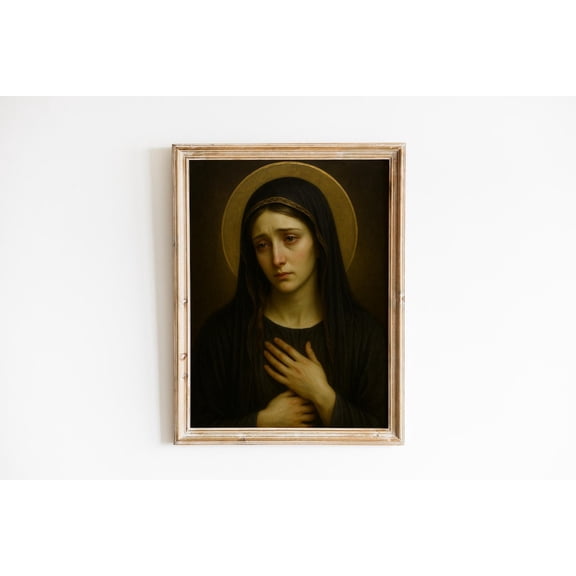 Mother of Sorrows Pieta Wall Art Poster, Unframed Paper Poster 8x10in