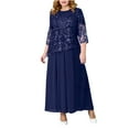 thumbnail image 1 of Mother of The Bride Dresses for Women Plus Size Chiffon Lace Wedding Guest Dress Formal Evening Grandmother Dress, 1 of 3