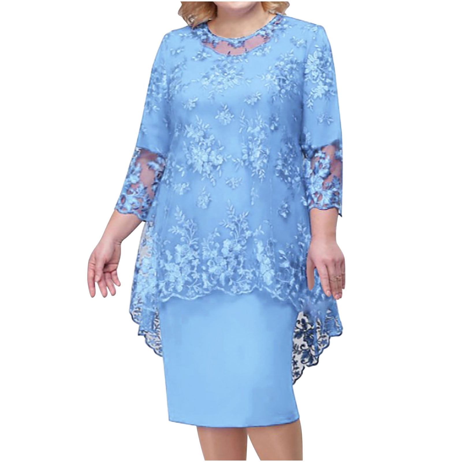 sachin and babi light blue dress 50s Mother Of the Groom & Bride Dress, Mother Of the Brides & Grooms Dresses  for 50 Age Women Style main image 0