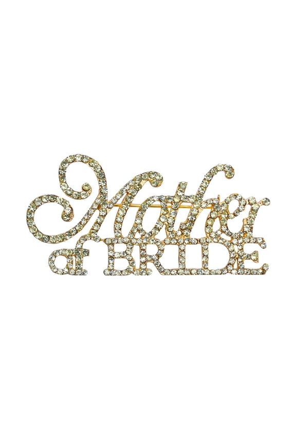Mother of the Bride Rhinestone Pin/Brooch in Gold
