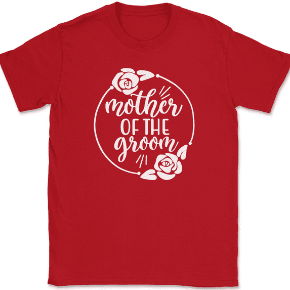 Mother of the Groom T-Shirt Wedding Party Bride Event Group Gift Text Tee - Red, 3XL