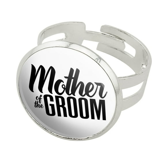 Mother of the Groom Wedding Silver Plated Adjustable Novelty Ring