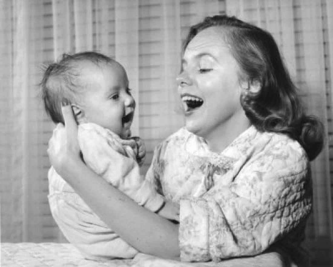 Mother playing with baby Canvas Art - (18 x 24)