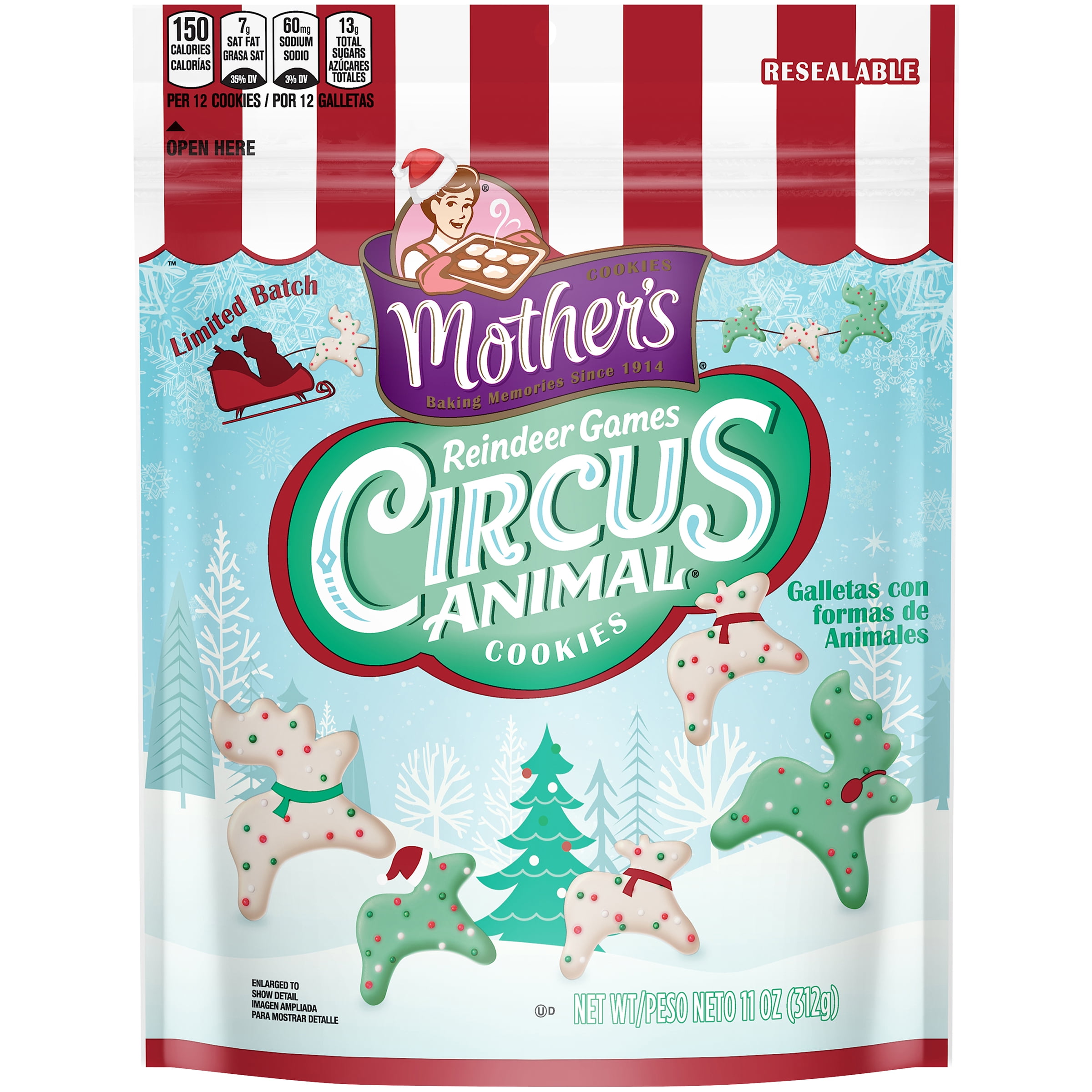 Mother's Circus Animal Cookies Reindeer Games Bag, 11 Oz