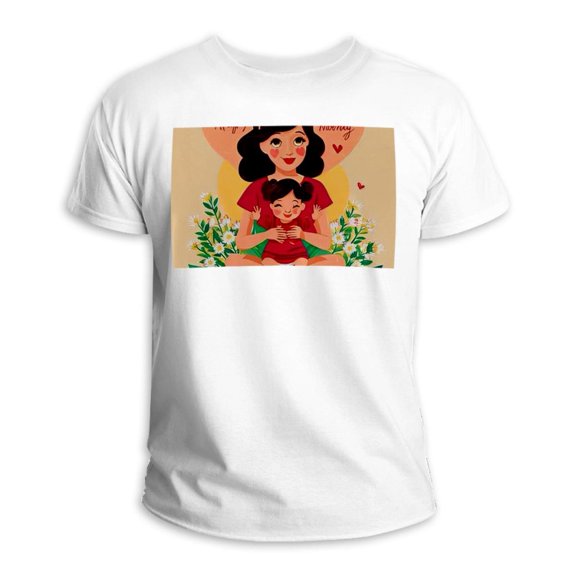 Mother's Day 100% Cotton White T-Shirt for Men - Classic Fit Crewneck Tee - Lightweight & Breathable - Casual & Stylish Design - Summer Essential - S-XXL Available