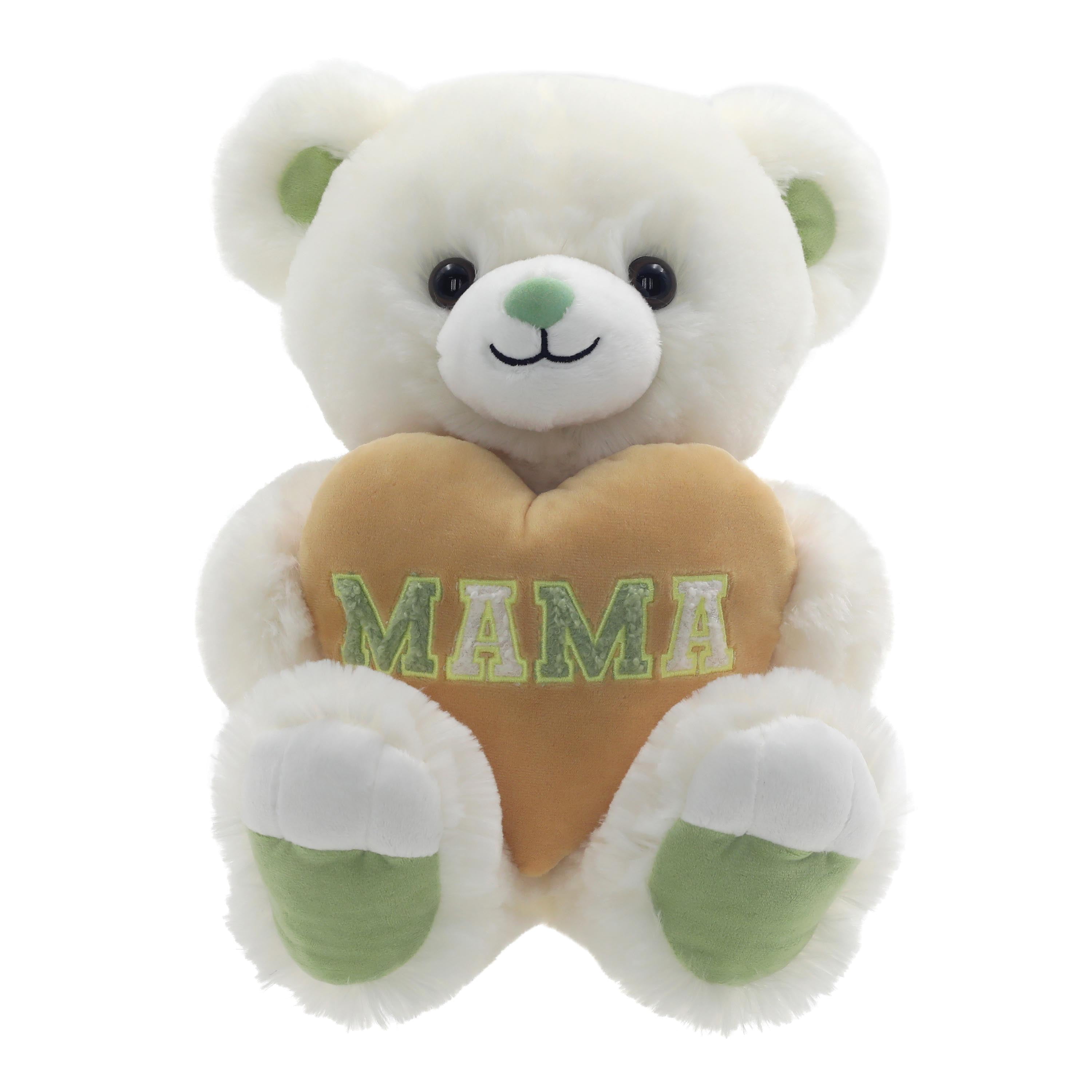 Mother's Day Large Green Bear Plush with Mama Heart, 12.5 in, by Way To Celebrate
