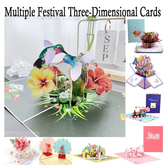 Mother's Day 2026 Mother's Day 3D Popup Greeting Card, Innovative Bouquet Paper Sculpture Style, Three-Dimensional Mother's Day Blessing Card Gift for Mom Mother, HAODEJW, A