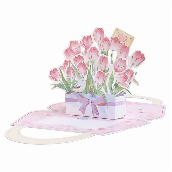 Mother's Day 3D Greeting Card - Floral Butterfly LoveCard with Envelope | Handcrafted Lilac Blooming Gift Card for Mom/Aunt/Sister (Keepsake Message Card)