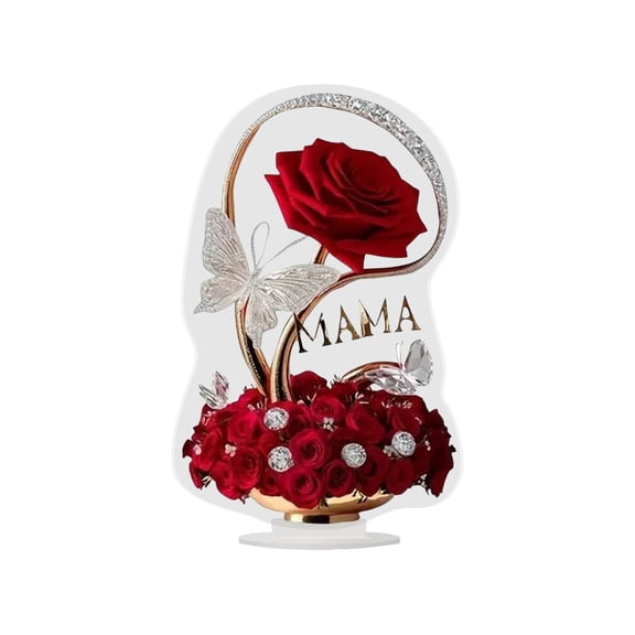 Mother's Day Acrylic 2D Flat Gift Rose Decoration Decoration