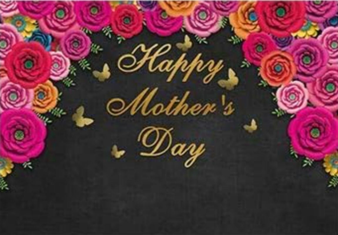 Mother's Day Backdrop Photography Backdrop Mother's Day Gold and Pink ...