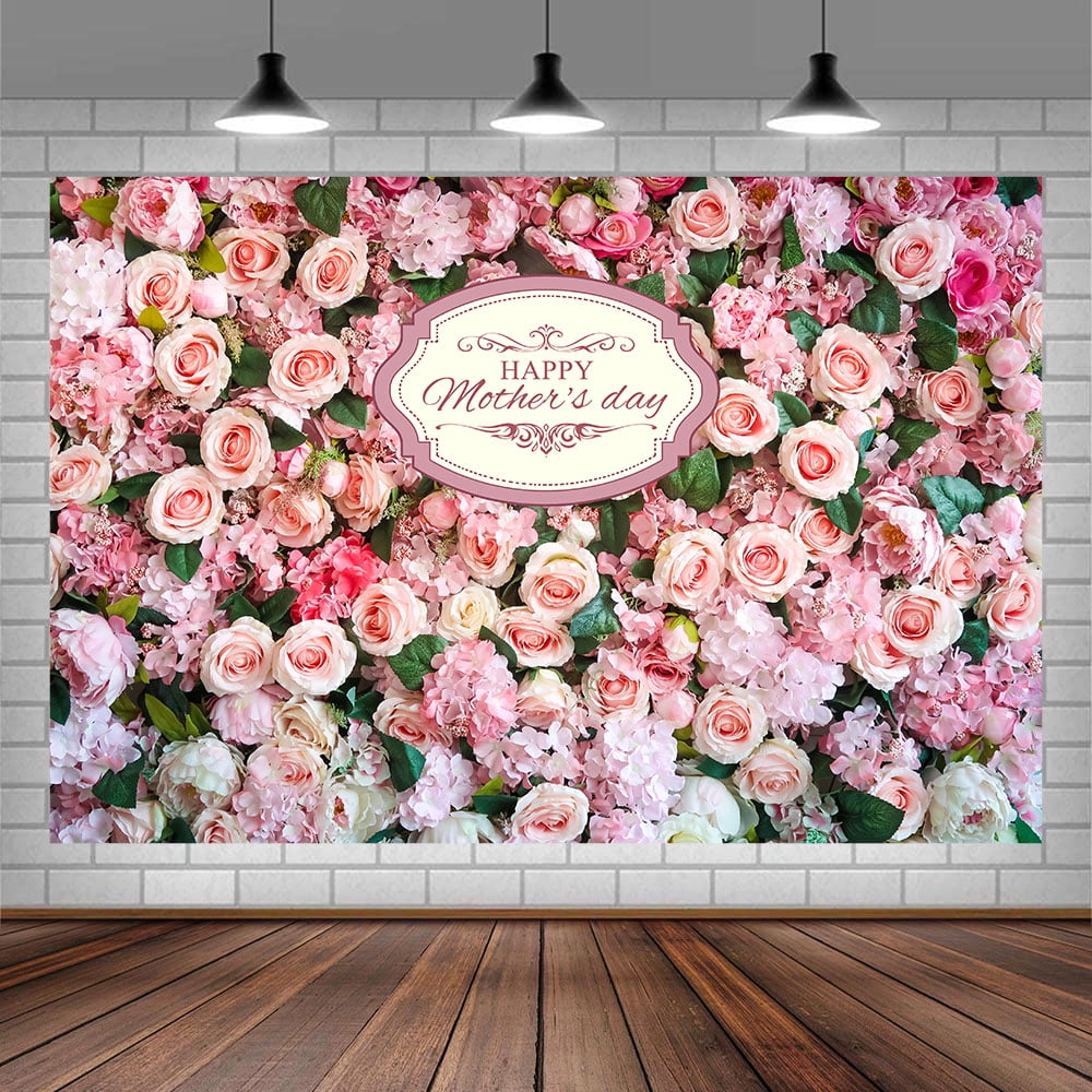 Mother's Day Backdrop,Pink Flower Backdrop BackGround,Happy Mother's ...
