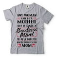 thumbnail image 1 of Mother's Day Badass Mom Shirt Single Mother Tee Single Mom Gift Shirt Happy Father's Day Mom Shirt (3X-Large Grey), 1 of 6