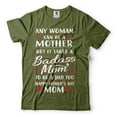thumbnail image 1 of Mother's Day Badass Mom Shirt Single Mother Tee Single Mom Gift Shirt Happy Father's Day Mom Shirt (Small Military Green), 1 of 6