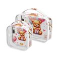 thumbnail image 1 of Mother's Day Balloons Teddy Bears Clear Cosmetic Bags with Handles PVC Toiletry Bags Zipper Waterproof Portable for Traveling 2 Pcs, 1 of 7