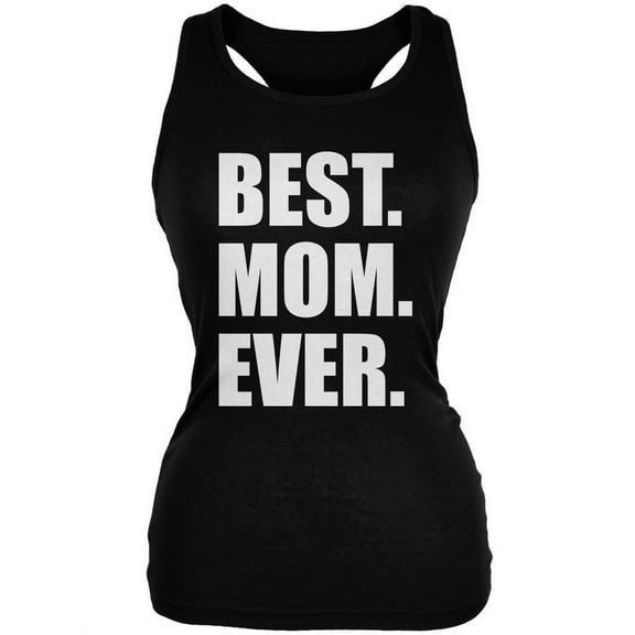 Mother's Day Best Mom Ever Black Juniors Soft Tank Top - Medium