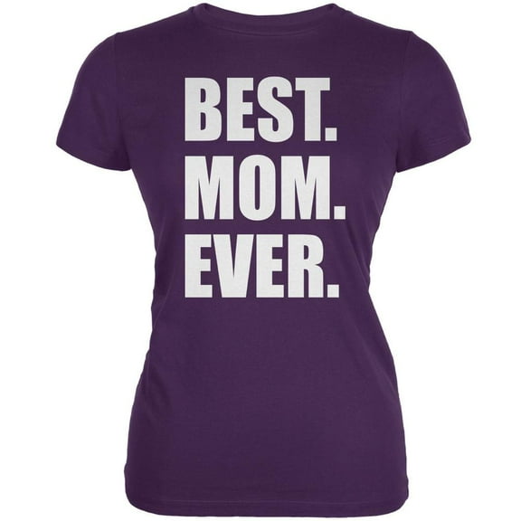 Mother's Day Best Mom Ever Purple Juniors Soft T-Shirt - X-Large