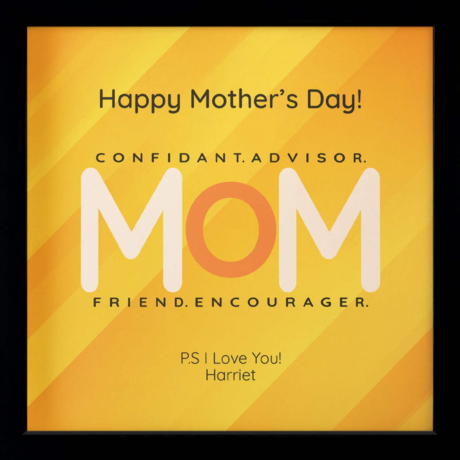 Mother's Day Birthday Personalized Print or Framed Print | Confidant. Advisor. Friend. Encourager