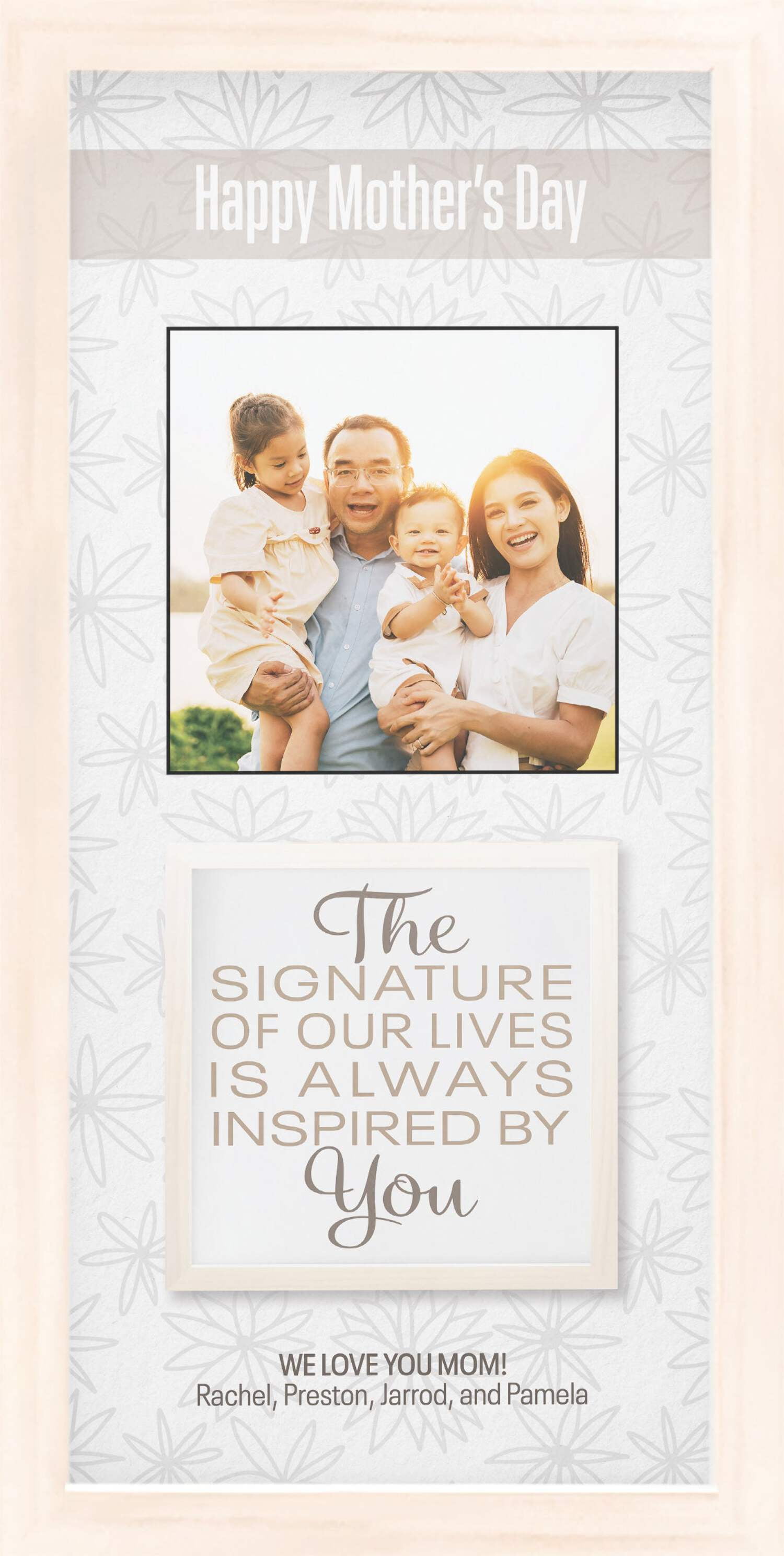 Mother's Day Birthday Personalized Print or Framed Print | Inspired By You - Photo