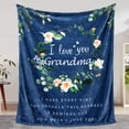 thumbnail image 1 of Mother''s Day Blanket Gifts for Grandma, Grandma Birthday Gifts, Grandma Gifts from Grandkids, Great Grandma Gifts, I Love You Grandma, Soft Throw 60" x 50", Blue, 1 of 6