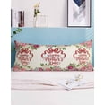 thumbnail image 1 of Mother's Day Body Pillow Case Cover - Microfiber Bed Throw Pillow Covers, Pink Flowers Spring Floral Farmhouse Botanical Decorative Lumbar Pillow Cover with Envelope Closure for Sofa/Travel 20"x54", 1 of 6