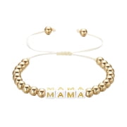 Mothers Day Bracelet for Mom   Sentimental Gift from Daughter and Son to Express Love, Adjustable Beaded Hand Chain for Birthday or Just Because   Jewelry for Her Heart, A, 5.91-11. Inch