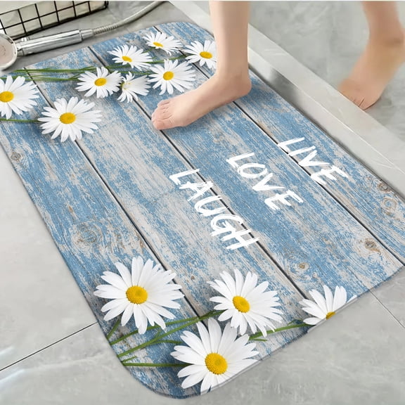 Mother's Day Celebration Flannel Bathroom Rug, Live Love Laugh Quick Drying, Machine-Washable, Durable Mat Suitable for Bedrooms, Kitchen, Perfect for Home Bathroom Decor Mother's Gifts 16"x24"