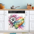 thumbnail image 1 of Mother's Day Colorful Heart Flower Dishwasher Magnetic Covers Magnet Sticker Kitchen Decor Dishwasher Refrigerator Front Door Covers Decorative Magnetic 23" x 26", 1 of 5