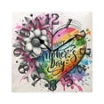 thumbnail image 1 of Mother's Day Colorful Heart Flower Wall Clock Square Silent Non Ticking Battery Operated Clock for Home Bathroom Kitchen Bedroom Living Room, 1 of 8
