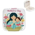 thumbnail image 1 of Mother's Day Compact Jewelry Box with Imitation Metal Nylon Zipper & Small Grid Inside for Rings, Earrings, Bracelets, 1 of 6