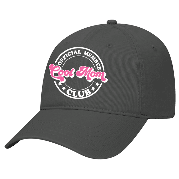 Mother's Day Cool Moms Club Funny Cute Groovy Womens Embroidered Otto Baseball Cap-Charcoal