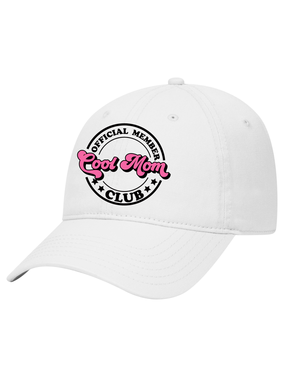 Mother's Day Cool Moms Club Funny Cute Groovy Womens Embroidered Otto Baseball Cap-White