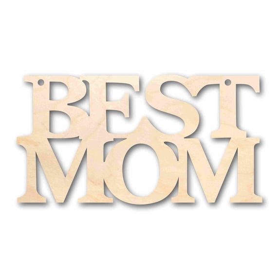 Mother's Day Craft Unfinished Wood Cutout ''Best Mom'' DIY handmade Gift 2'' / 1/8''