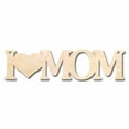 thumbnail image 1 of Mother's Day Craft Unfinished Wood Cutout "I heart Mom"  DIY handmade Gift 36" / 1/2", 1 of 3