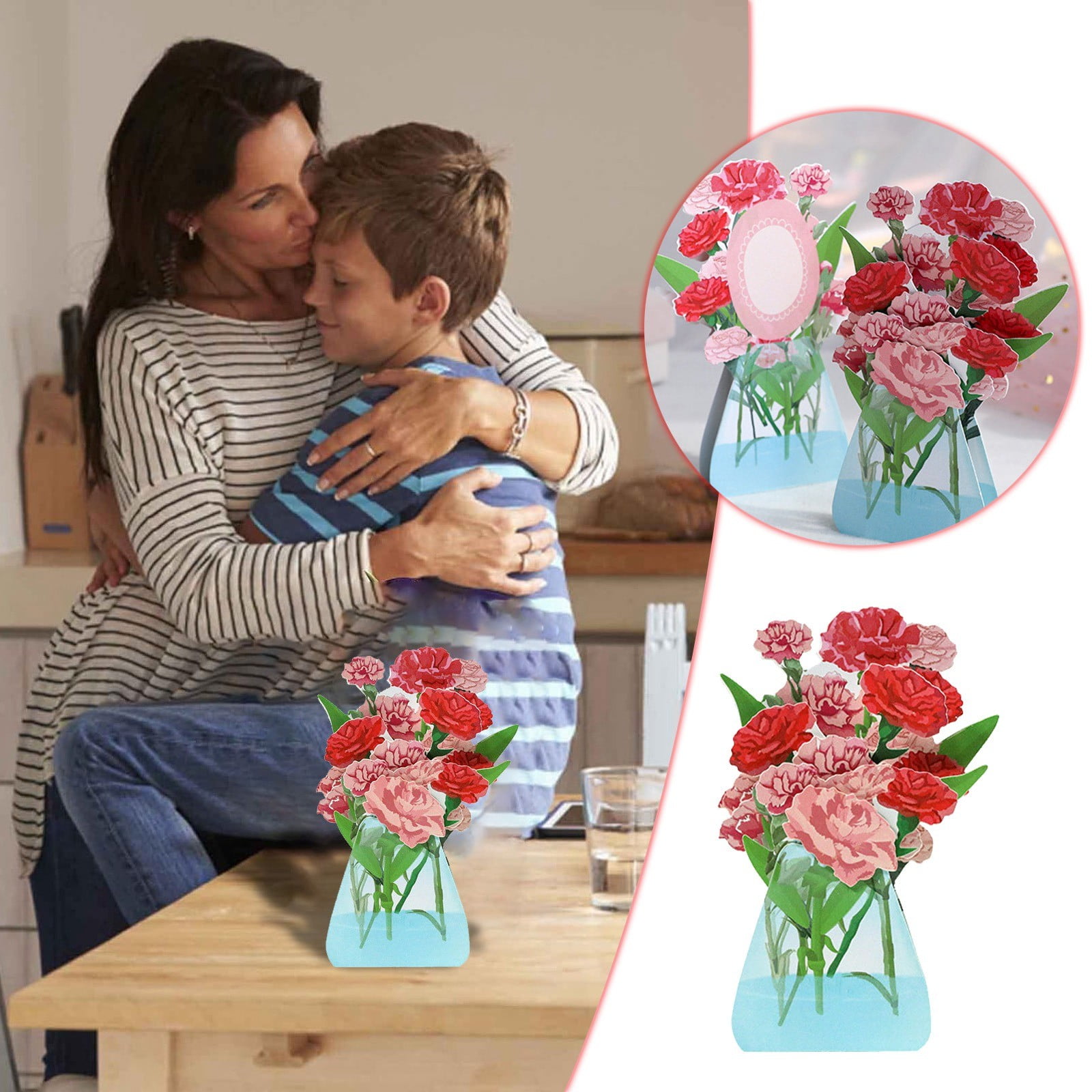 Mother's Day Creative Gift Hydrangea Flower Ornament Paper Carving Card Birthday Wishes Thanks