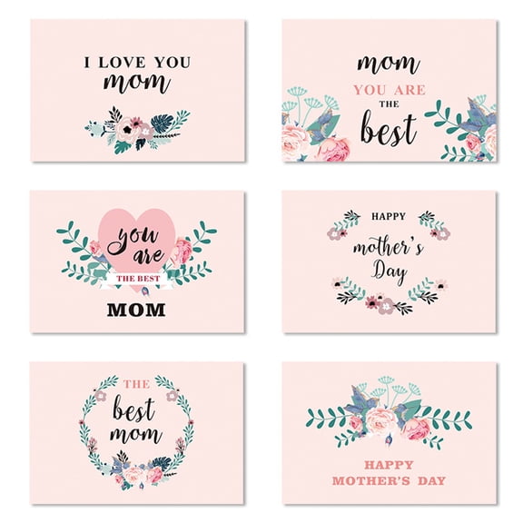 Mother's Day Creative Greeting Card, Floral Blessing Card for Mom, Thanksgiving Friendship Card Without Envelope Office&Craft&Stationery