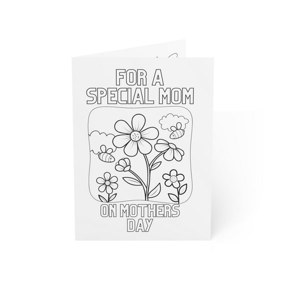 Mother's Day Customizable DIY Coloring Card - Creative Gift Idea for Mom
