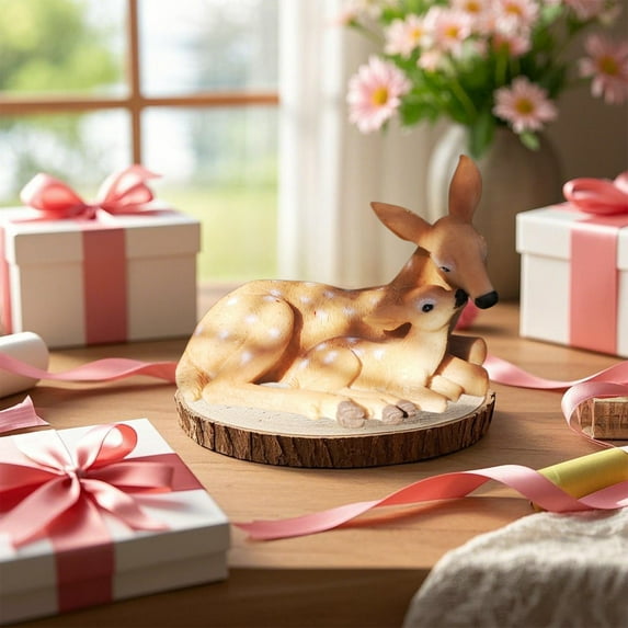 Mother's Day Decorations Deer Statues for Home Decor Resin Deer Figurine Garden Deer Statue Outdoor Deer Sculpture for Backyard Patio Balcony Deer Lying Down Sculpture Ornaments Housewarming Gift