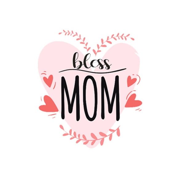 Mother's Day Decorations Pink Heart Shape Window Stickers Gold Crown Design Glass Surface Decor for Party Holiday Indoor Wall