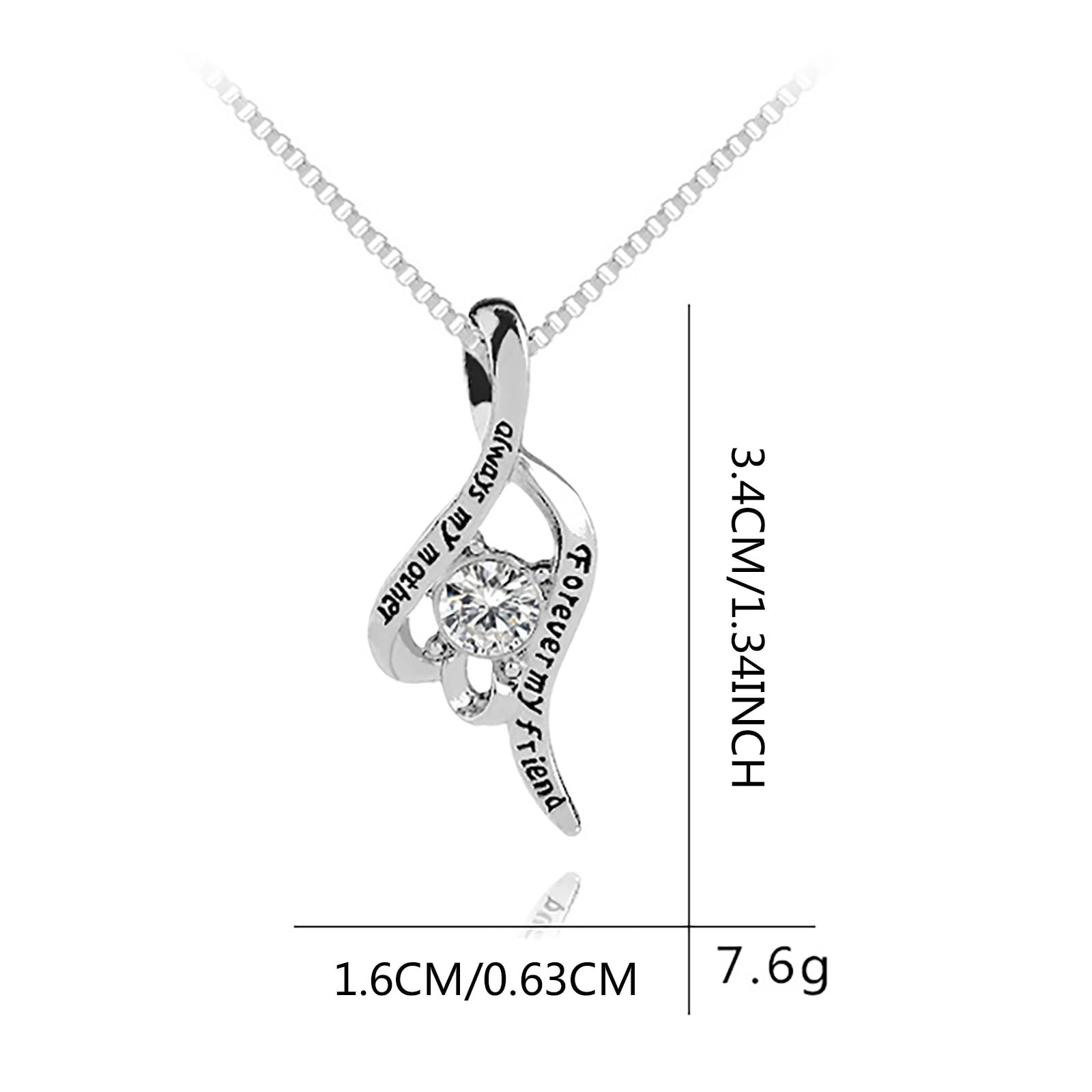 Mother's Day Diamond Necklace Forever My Friend Forever My Mom Adjustable Necklace Mother's Day
