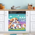 thumbnail image 1 of Mother's Day Dogs Flowers Dishwasher Magnetic Covers Magnet Sticker Kitchen Decor Dishwasher Refrigerator Front Door Covers Decorative Magnetic 23" x 26", 1 of 5
