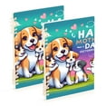 thumbnail image 1 of Mother's Day Dogs Flowers Ring Binder Notebook Journey Note Diary College Ruled Spiral Notebook Study Loose Leaf Paper A5 60 Pages, 1 of 8