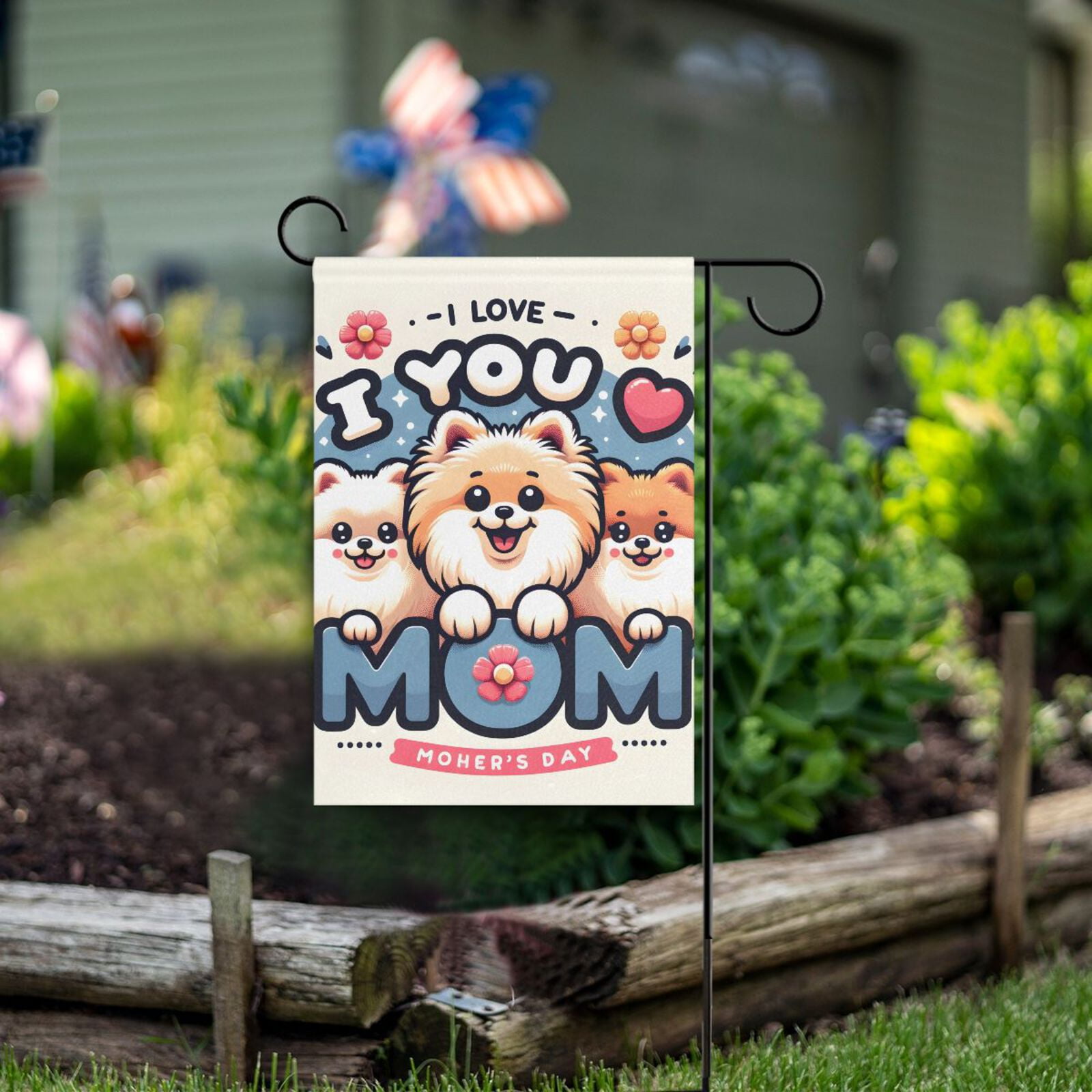 Mother's Day Dogs Garden Flag Double Sided Outdoor Banners for ...