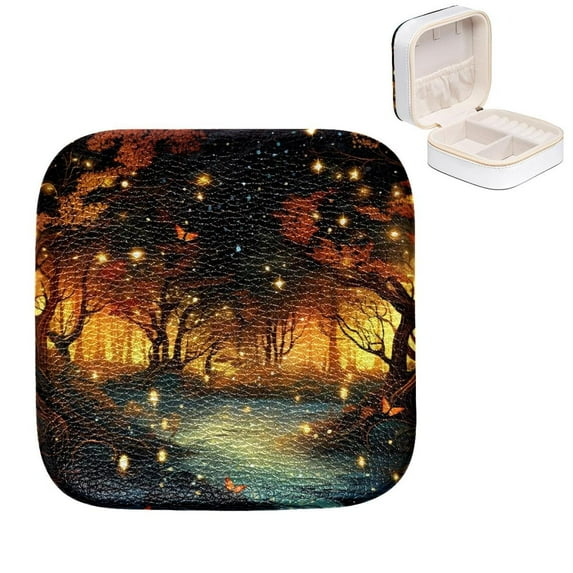 Mother's Day Firefly Portable Jewelry Box with Customizable Grid, Compact Storage Case for Rings, Earrings, and Bracelets