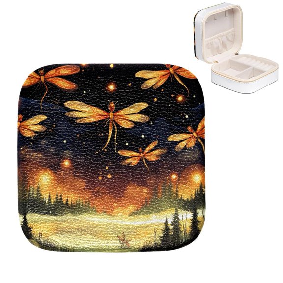 Mother's Day Firefly Portable Jewelry Box with Imitation Metal Zipper for Rings, Earrings, Bracelets | Compact and Convenient